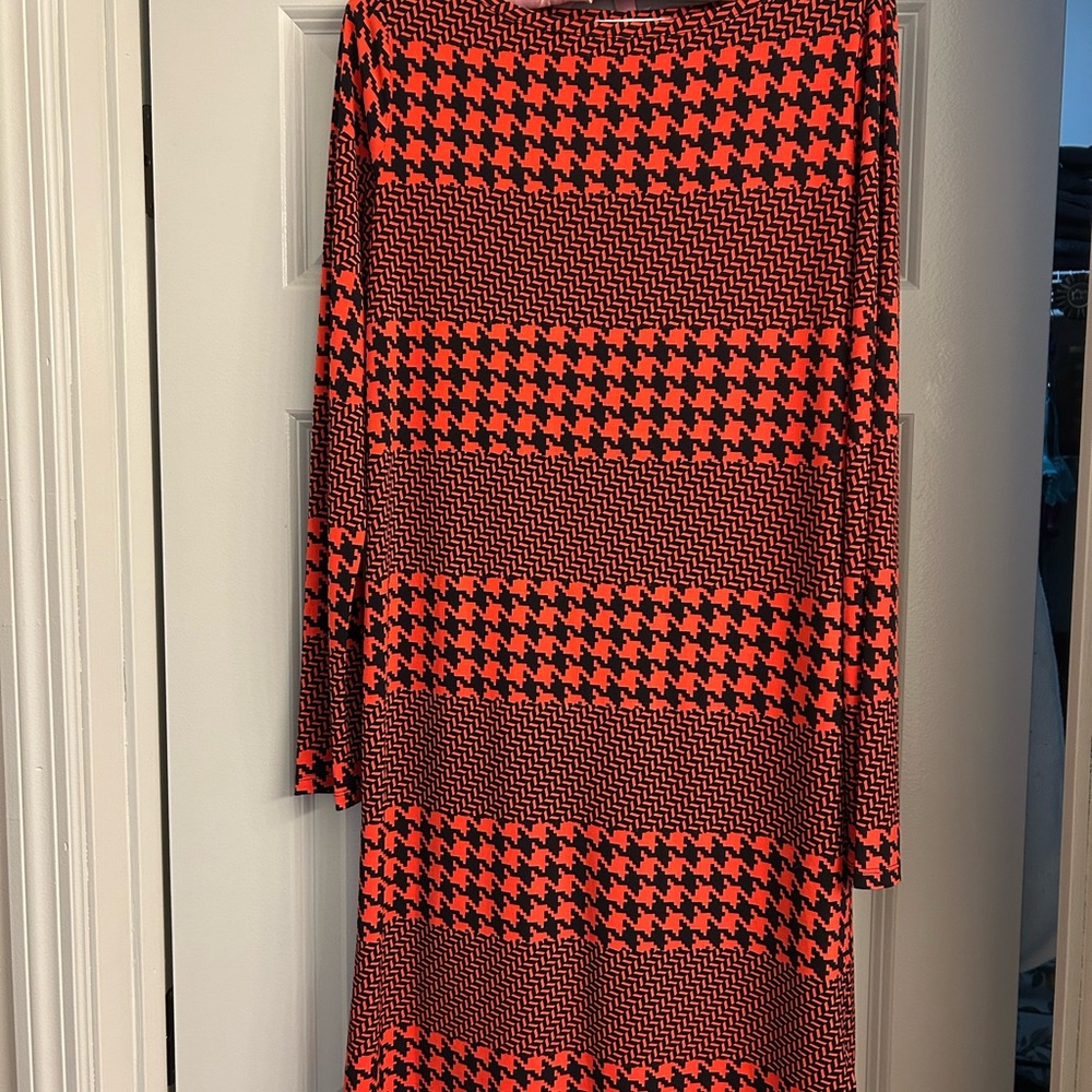 Michael Kors Orange and Black Maxi Dress